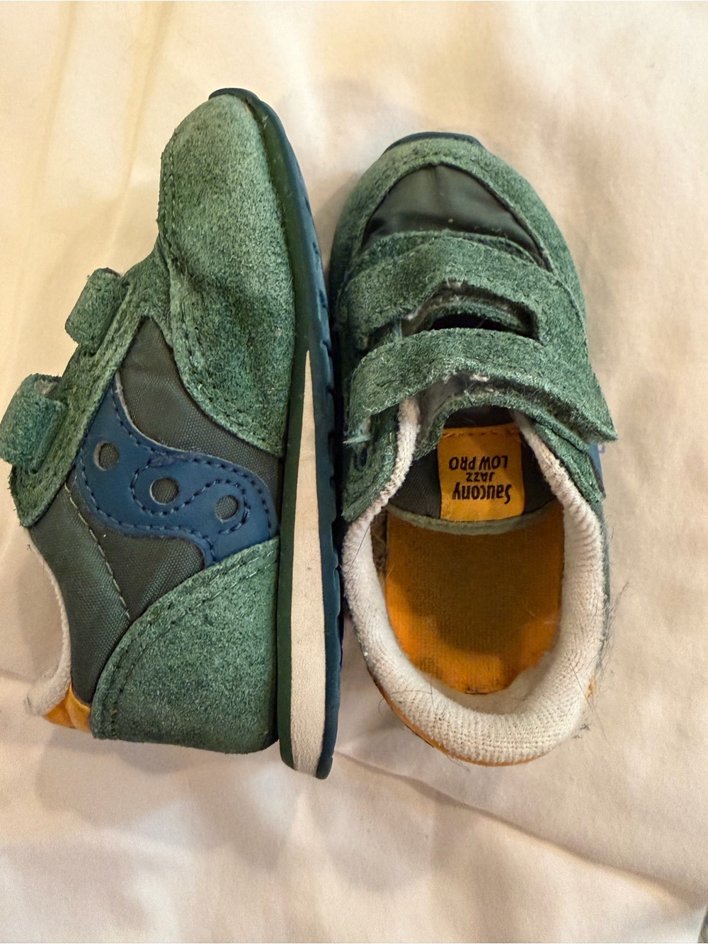 Saucony Kids Green and Navy Hook-and-Loop Toddler Sneakers